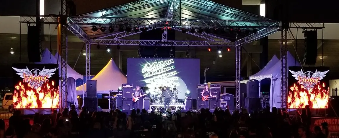 Outdoor concert stage with LED video wall